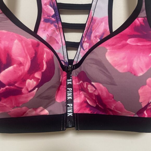 Victoria's Secret ULTIMATE Push Up Sports Bra Women's Medium Front Zip Wireless - Picture 3 of 7